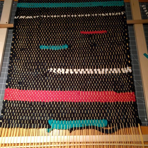 Rag rug weaving